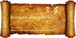 Kurgyis Gusztáv névjegykártya