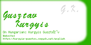 gusztav kurgyis business card